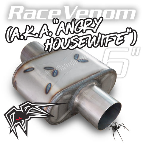 Black Widow Exhaust - Race Venom 6" (Angry Housewife) (9" x 6" x 4")